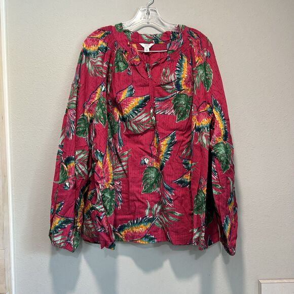 Crown Ivy Womens Top 4X Plus Size Tropical Vacation Beach Cruise Resort Wear - Picture 1 of 16